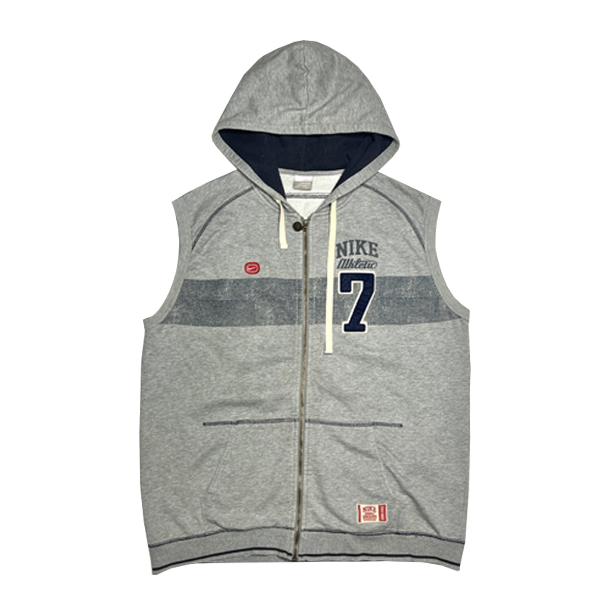Nike - Vintage Zip-Up Tank Hoodie L Grey