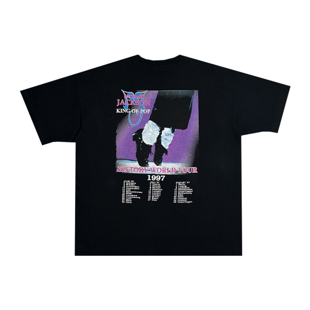 Michael Jackson - Vintage World Tour Tee L Black/Orange