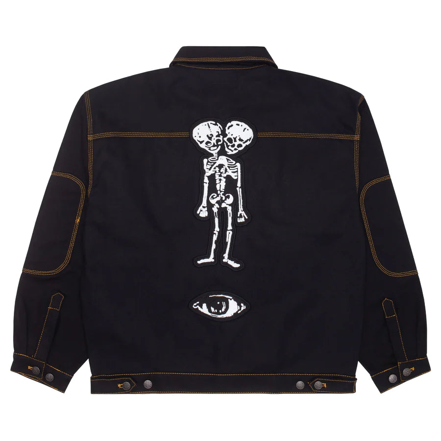 Fucking Awesome - Twin Skull Trucker Jacket Black