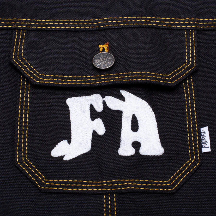 Fucking Awesome - Twin Skull Trucker Jacket Black