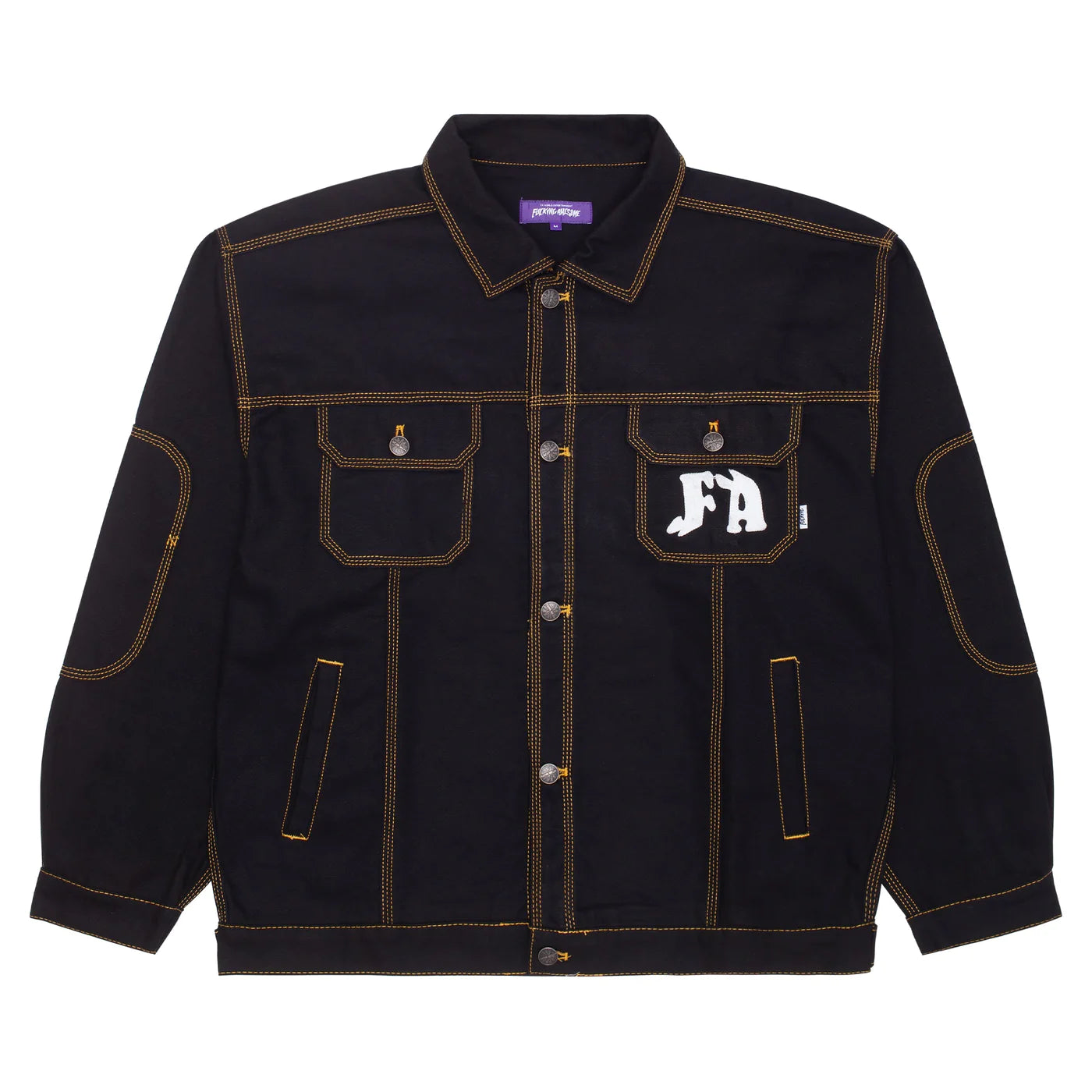 Fucking Awesome - Twin Skull Trucker Jacket Black