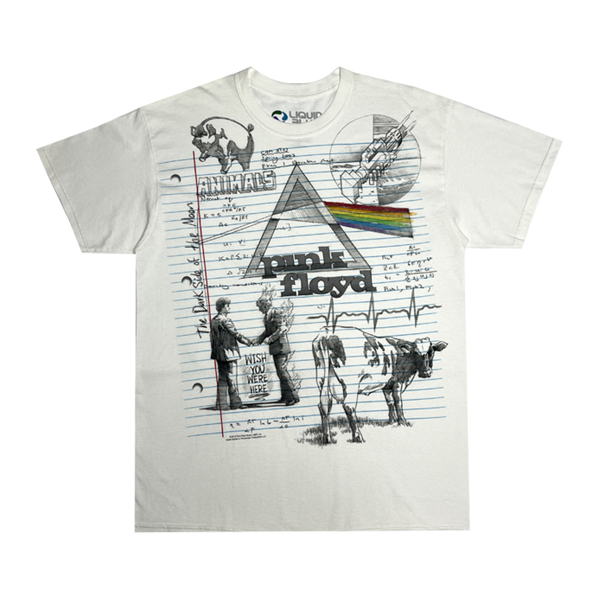 Pink Floyed - Dark Side Of Moon Tee L White/Multi