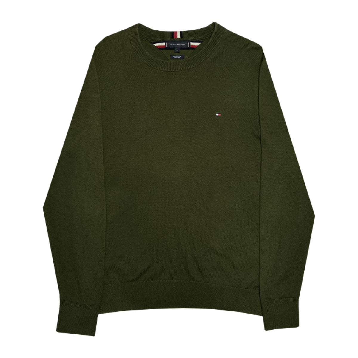 Tommy Hilfiger - Round Neck Sweater M Olive/Green