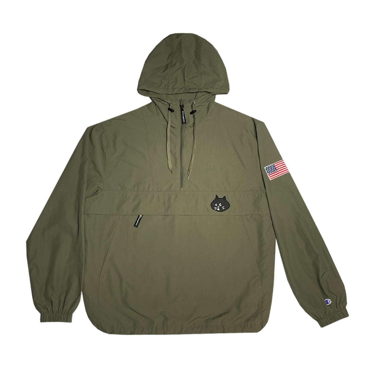 Champion - X Ne-Net Quarter-Zip Hooded Poncho L Olive/Green