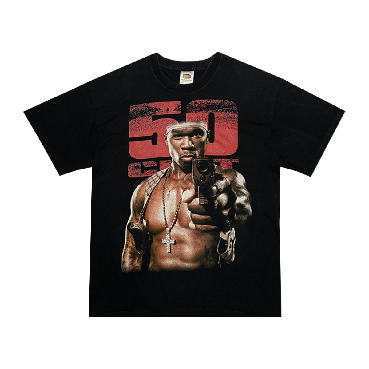 50 Cent - Vintage Get Rich Cover Tee L Black/Red