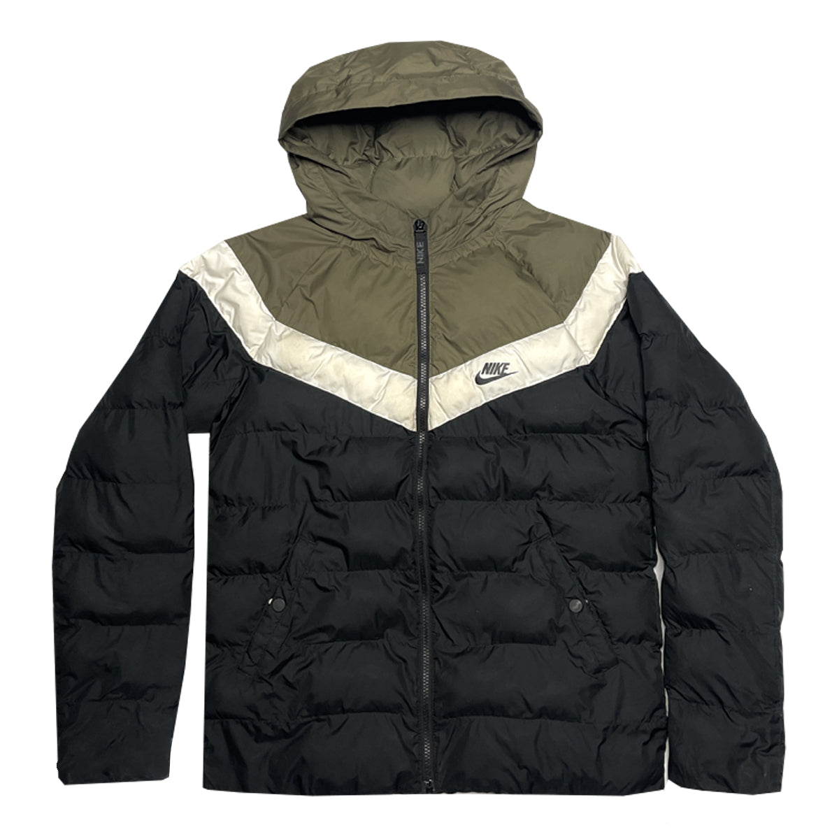 Nike - Zip-Up Hooded Puffer Jacket XL Black/Green