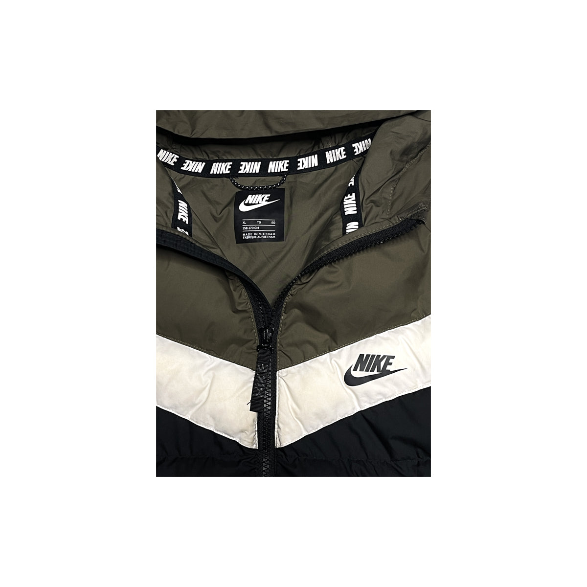 Nike - Zip-Up Hooded Puffer Jacket XL Black/Green