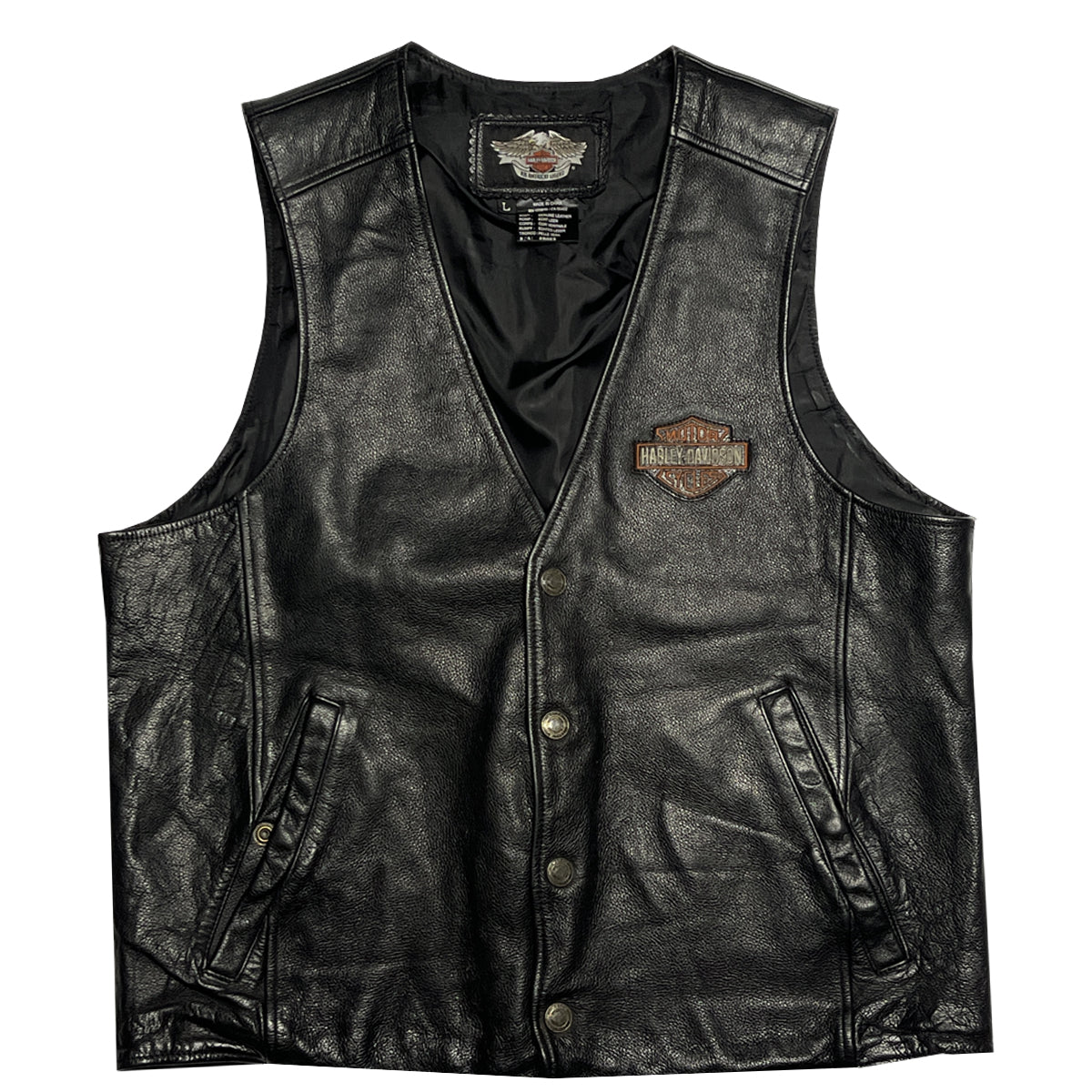 Harley Davidson - Vintage Leather Vest L Black