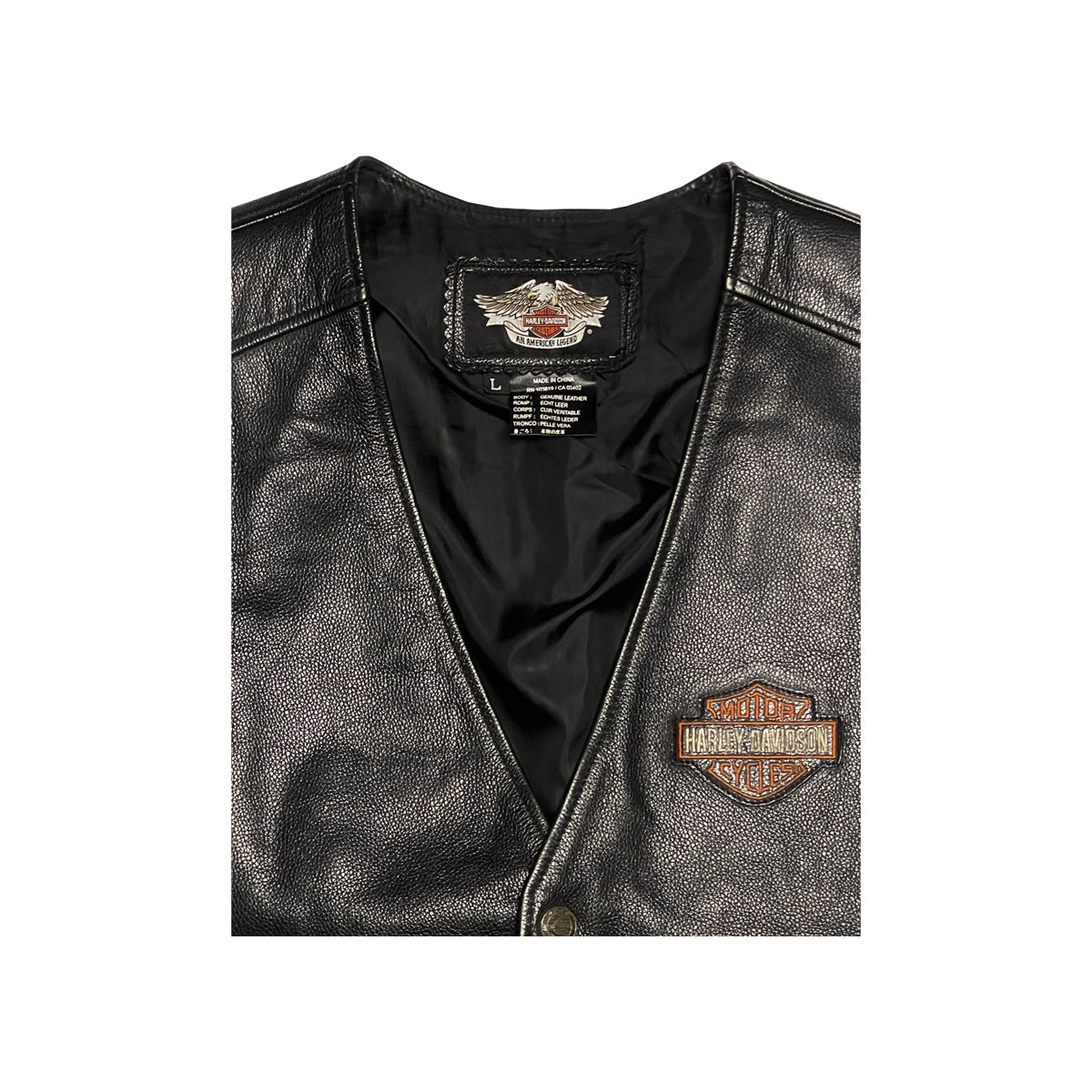 Harley Davidson - Vintage Leather Vest L Black