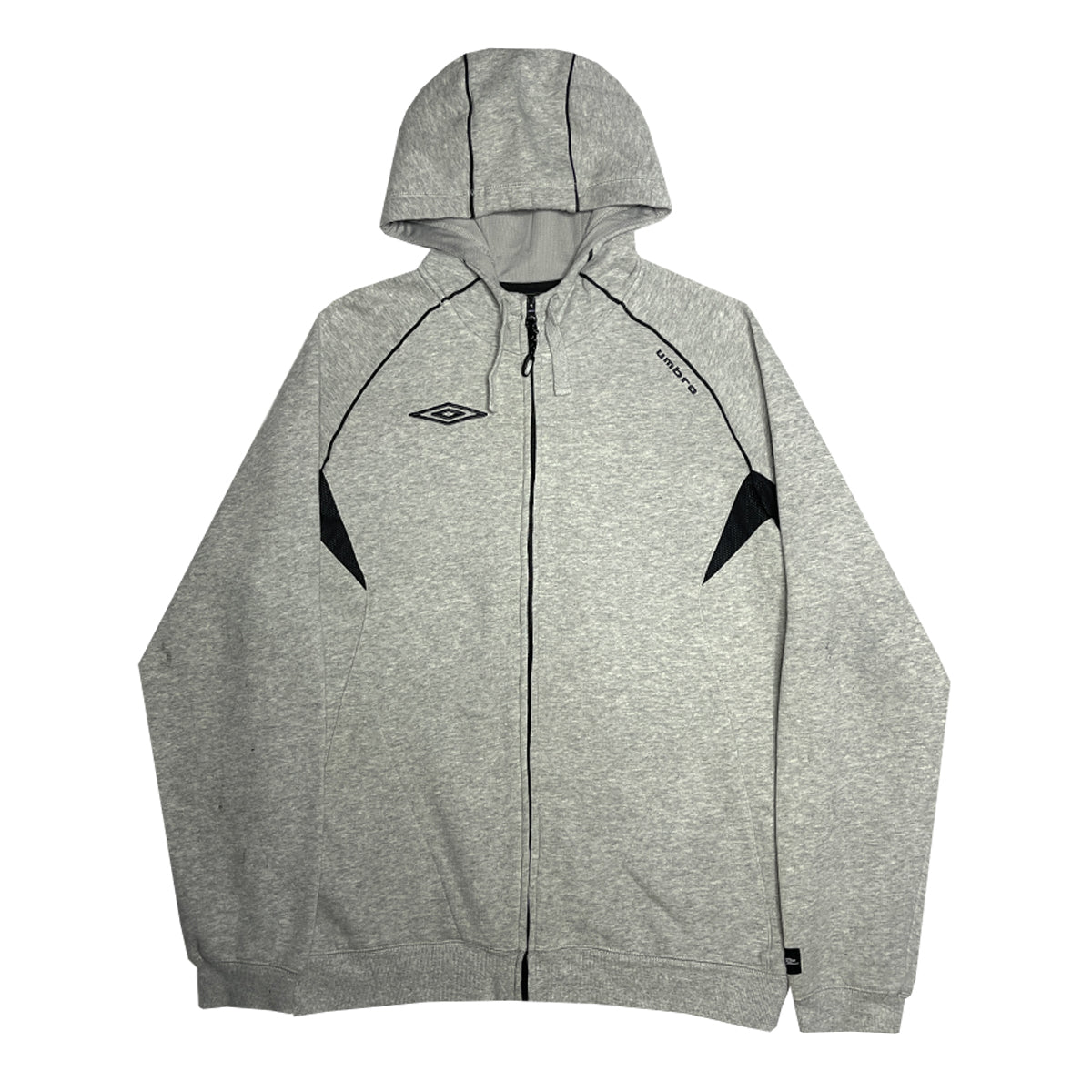 Umbro - Fleece Lined Zip-Up Hoodie XL Grey/Black