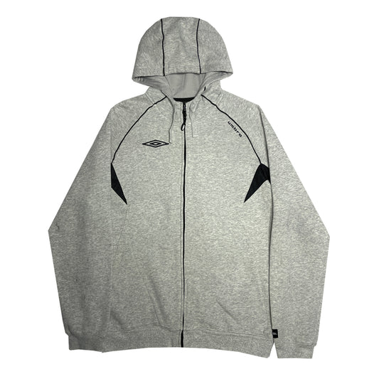 Umbro - Fleece Lined Zip-Up Hoodie XL Grey/Black