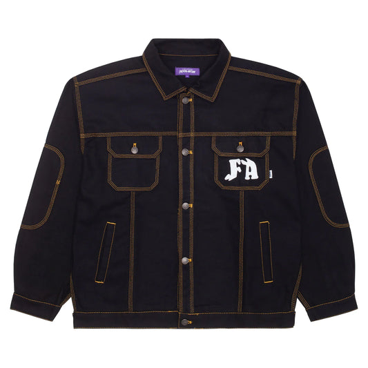 Fucking Awesome - Twin Skull Trucker Jacket Black