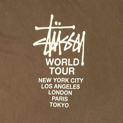 Stussy - World Tour Tee S Camel/White