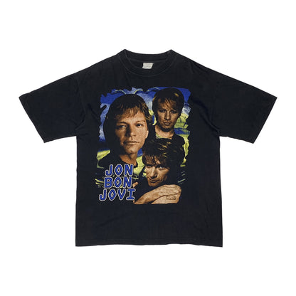 Music Tee - Vintage Jon Bon Jovi Graphic Tee L Midnight