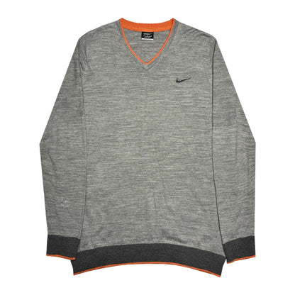 Nike - Golf V-neck Sweater XL Grey/Orange