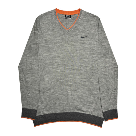 Nike - Golf V-neck Sweater XL Grey/Orange