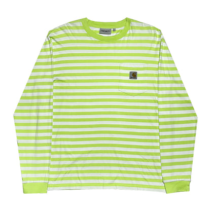Carhartt - Chest Pocket Striped Tee L White/Green