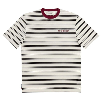 Independent - BAUHAUS STRIPED Tee White/Burgundy