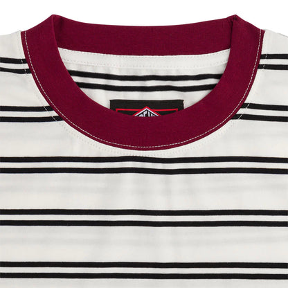 Independent - BAUHAUS STRIPED Tee White/Burgundy