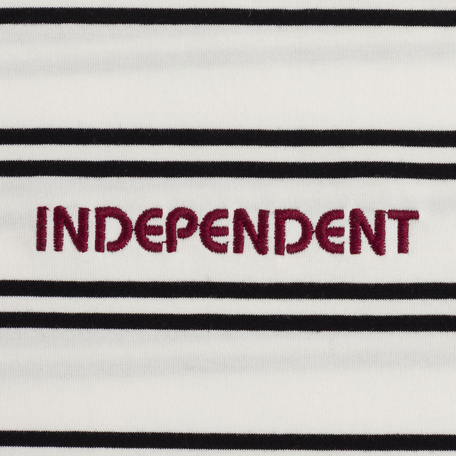 Independent - BAUHAUS STRIPED Tee White/Burgundy