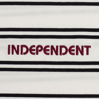 Independent - BAUHAUS STRIPED Tee White/Burgundy