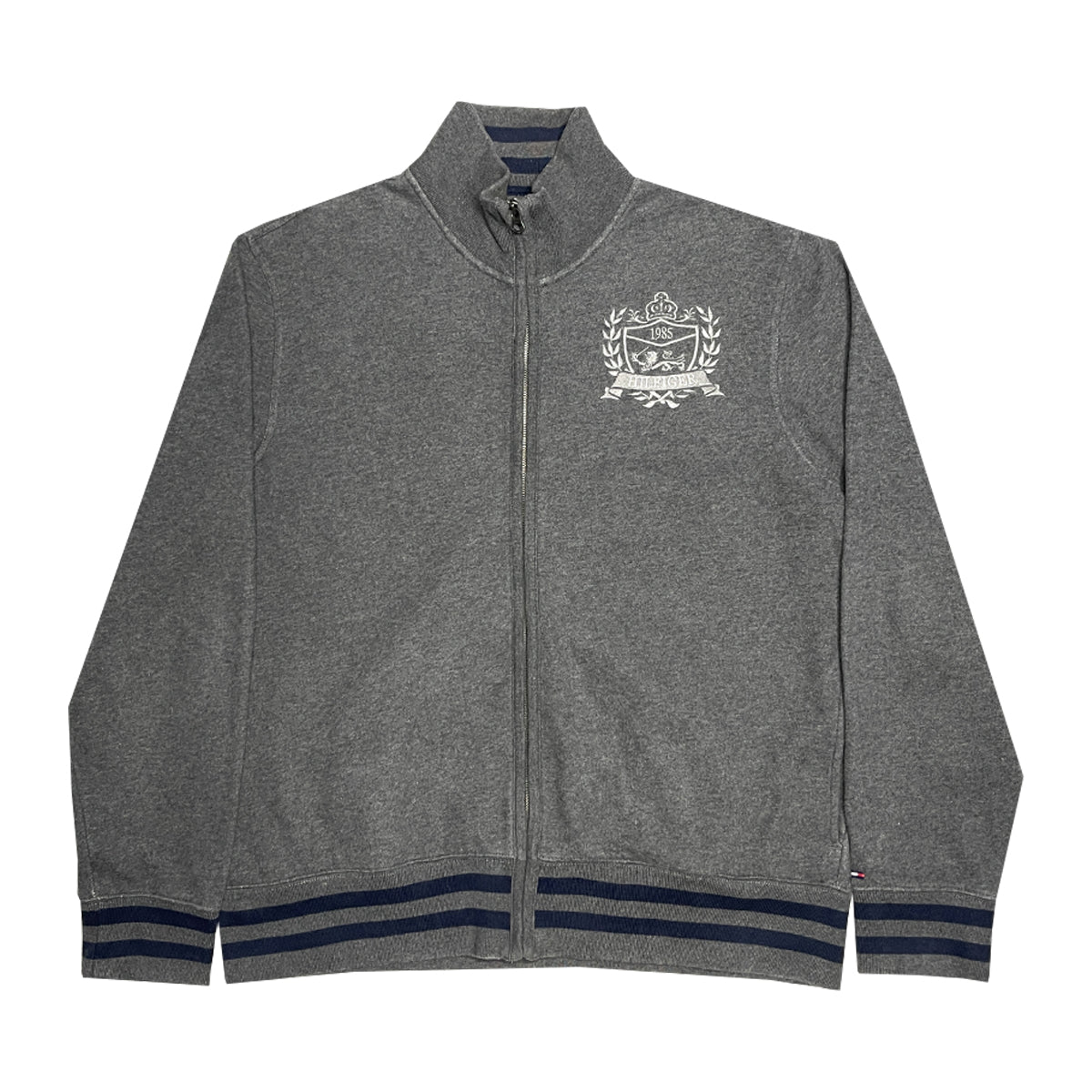 Tommy Hilfiger - Zip-Up Lion Crest Sweater L Grey