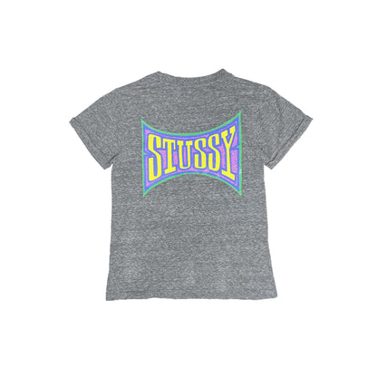 Stussy - Side Distorted Logo Tee XS Grey/Multi