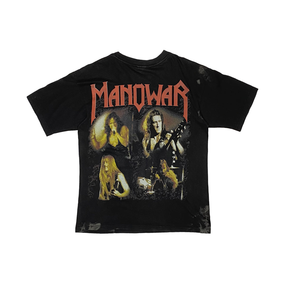 Music Tee - Vintage Manowar Graphic Tee L Black