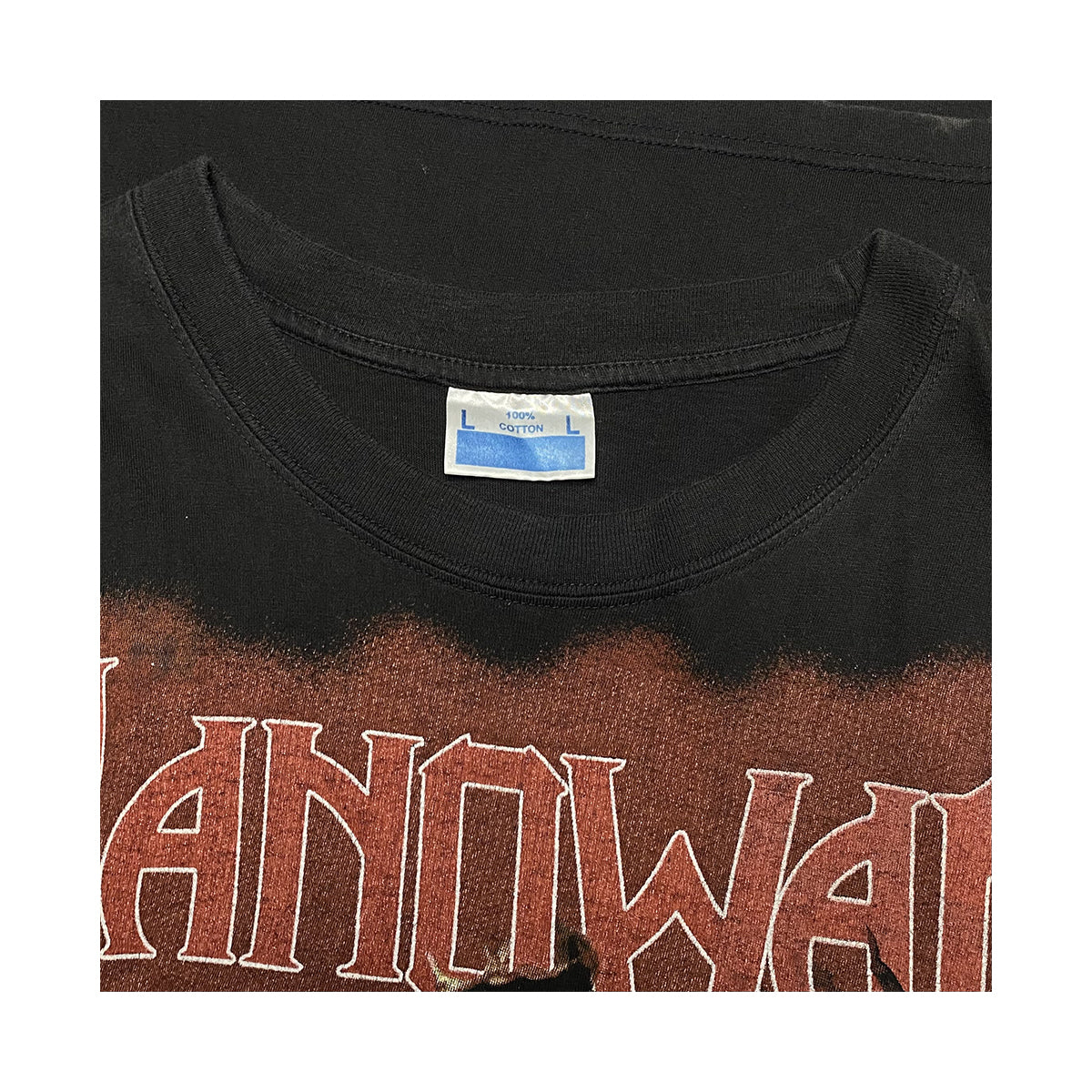 Music Tee - Vintage Manowar Graphic Tee L Black