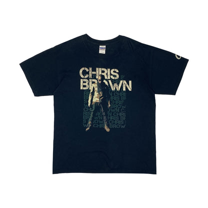 Music Tee - Chris Brown Pose Tee L Navy/Multi