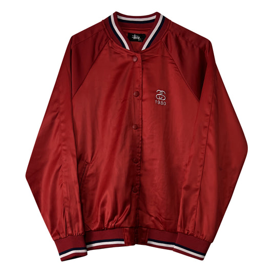 Stussy - Baseball Jacket S Red/White/Blue