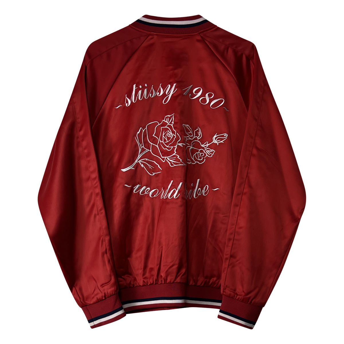 Stussy - Baseball Jacket S Red/White/Blue