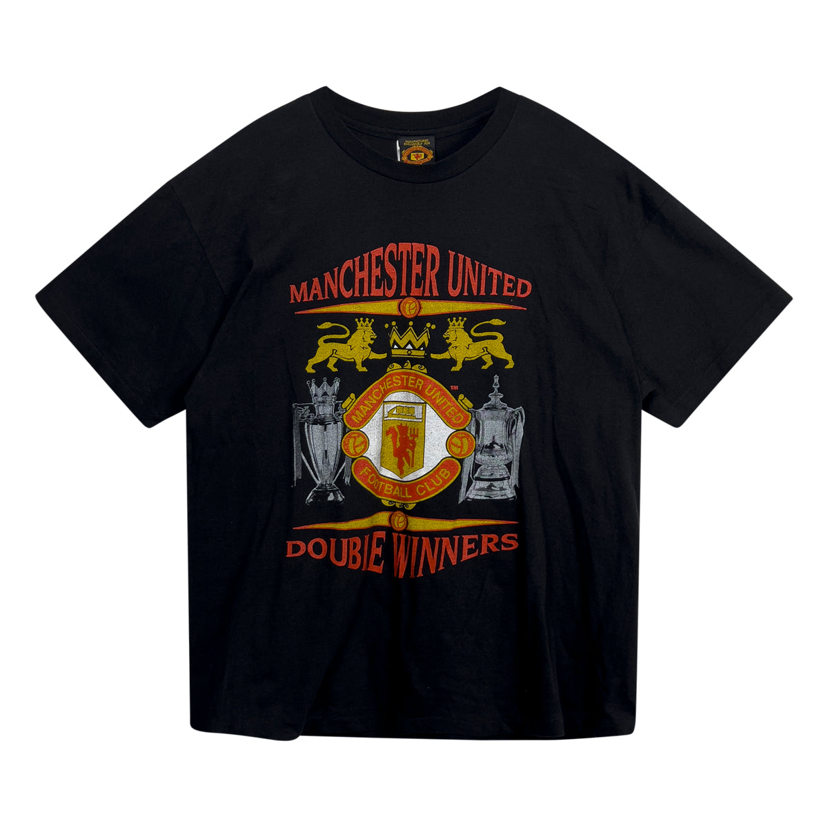 Manchester United - Vintage Double Winners Graphic Tee XL Black