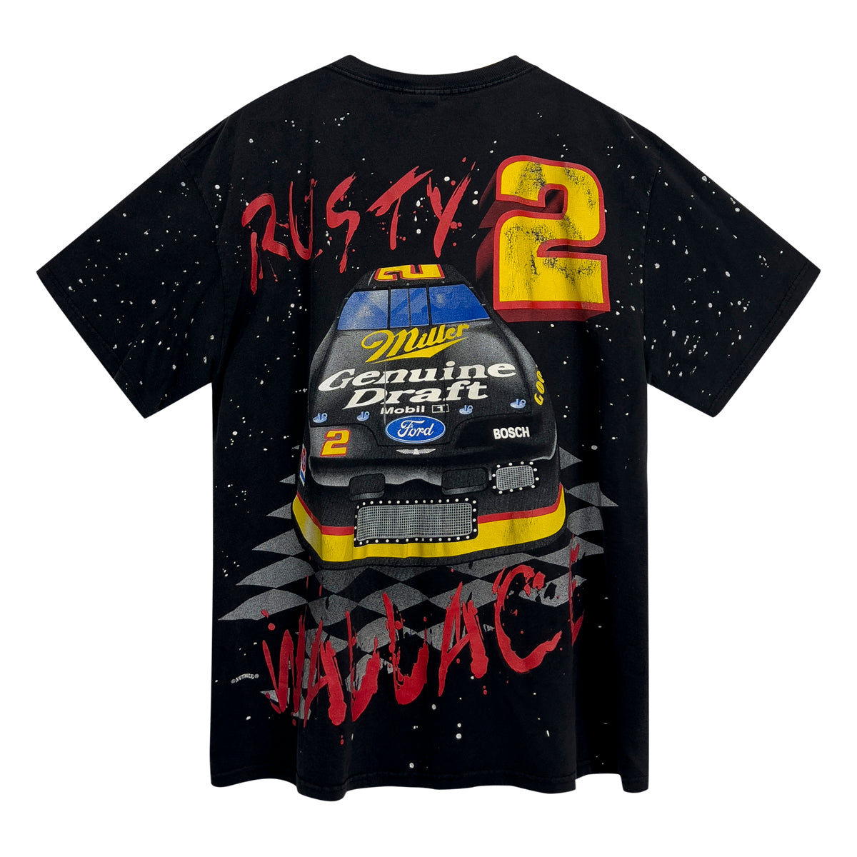 Nascar - Vintage Rusty Wallace All Over Print Tee L Black